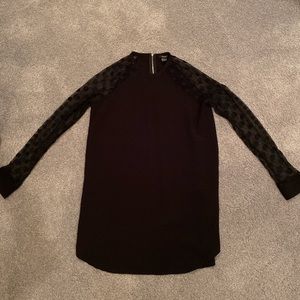 forever 21 black long sleeve polka dot dress